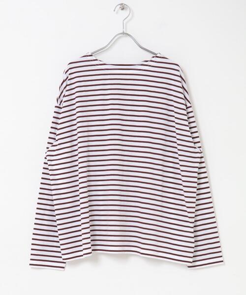 かぐれ（カグレ）の「ハイツイストボーダーカットソー（Tシャツ/カットソー・レディース・ブラック/ボルドー・FREE）」の9枚目の写真