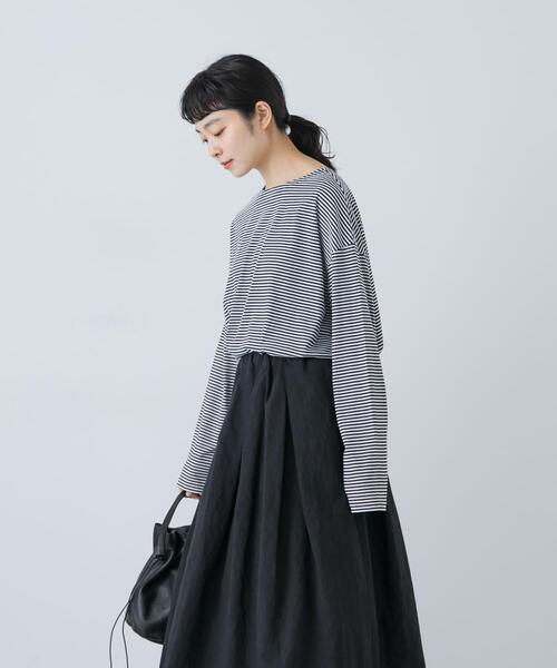 かぐれ（カグレ）の「ハイツイストボーダーカットソー（Tシャツ/カットソー・レディース・ブラック/ボルドー・FREE）」の14枚目の写真