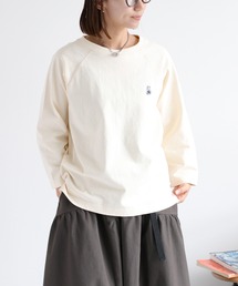 クマ刺繍ロゴプルオーバー ラグランスリーブスウェットTee