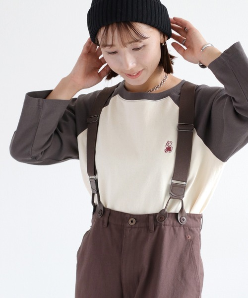 cepo(セポ)の「クマ刺繍ロゴプルオーバー ラグランスリーブスウェットTee(Tシャツ/カットソー・レディース・チャコール/ネイビー/オフホワイト・M)」の3枚目の写真