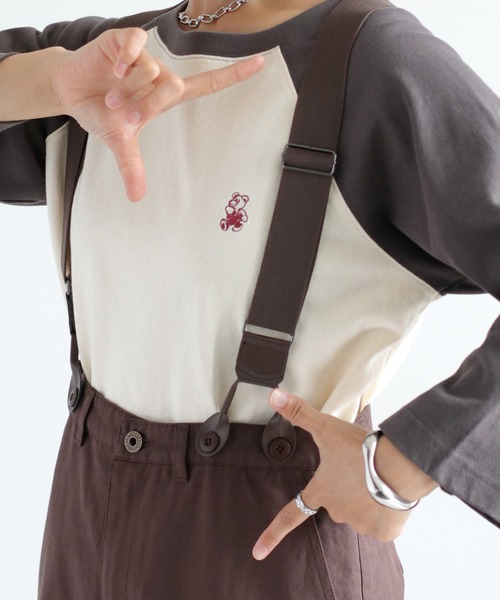 cepo(セポ)の「クマ刺繍ロゴプルオーバー ラグランスリーブスウェットTee(Tシャツ/カットソー・レディース・チャコール/ネイビー/オフホワイト・M)」の13枚目の写真
