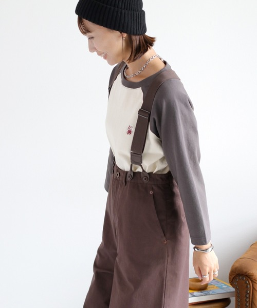 cepo(セポ)の「クマ刺繍ロゴプルオーバー ラグランスリーブスウェットTee(Tシャツ/カットソー・レディース・チャコール/ネイビー/オフホワイト・M)」の9枚目の写真