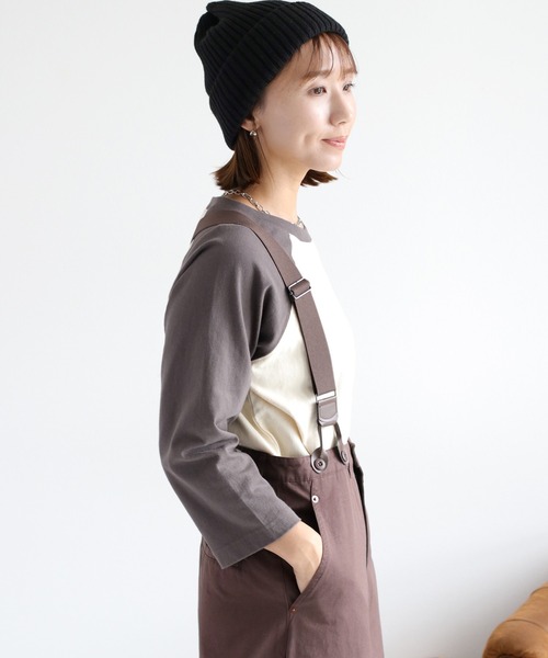 cepo(セポ)の「クマ刺繍ロゴプルオーバー ラグランスリーブスウェットTee(Tシャツ/カットソー・レディース・チャコール/ネイビー/オフホワイト・M)」の12枚目の写真