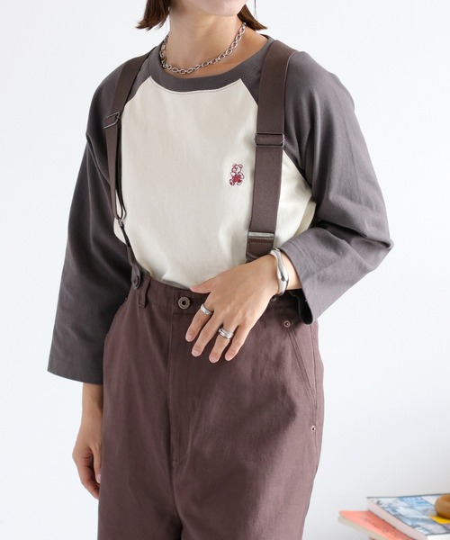 cepo(セポ)の「クマ刺繍ロゴプルオーバー ラグランスリーブスウェットTee(Tシャツ/カットソー・レディース・チャコール/ネイビー/オフホワイト・M)」の8枚目の写真