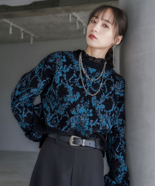 モールダマスクガラニットプルオーバー(HARE)