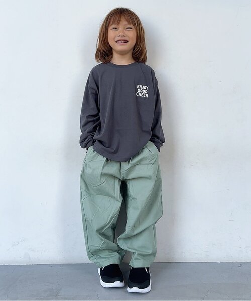 BREEZE（ブリーズ）の「【ジュニア対応】ワイドタックパンツ（その他パンツ・キッズ・ブラック/カーキ/イエロー/ミント/インディゴブルー/チェック/キャメル/ピンク・90/100/110/140/120/130/150）」の11枚目の写真