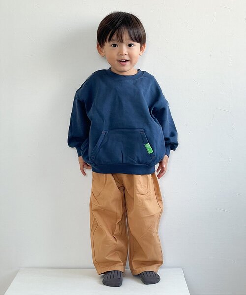 BREEZE（ブリーズ）の「【ジュニア対応】ワイドタックパンツ（その他パンツ・キッズ・ブラック/カーキ/イエロー/ミント/インディゴブルー/チェック/キャメル/ピンク・90/100/110/140/120/130/150）」の17枚目の写真