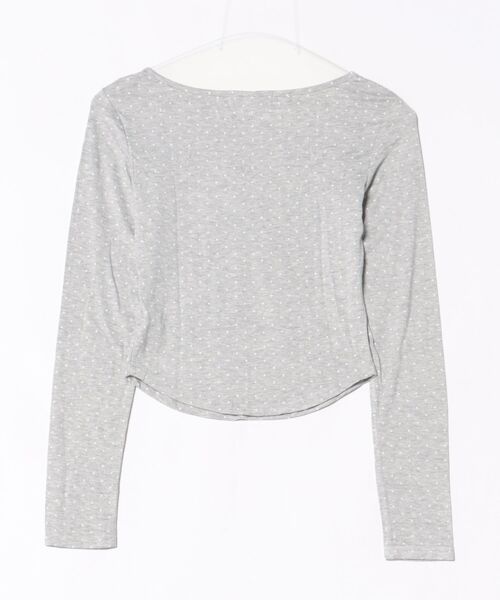 UP START（アップスタート）の「Nia(ニア)/ドット柄　長袖ガーリーカットソー（Tシャツ/カットソー・レディース・グレー・SMALL/MEDIUM）」の4枚目の写真