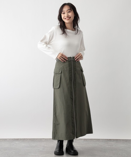 FOUND GOOD（ファウンドグッド）の「あったか綿クルーロンT（Tシャツ/カットソー・レディース・ホワイト系5/ブルー系2/グレー系/ブラック/ベージュ/グレー系8・M/L/S）」の7枚目の写真