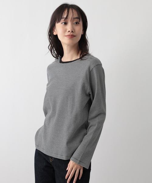 FOUND GOOD（ファウンドグッド）の「あったか綿クルーロンT（Tシャツ/カットソー・レディース・ホワイト系5/ブルー系2/グレー系/ブラック/ベージュ/グレー系8・M/L/S）」の15枚目の写真