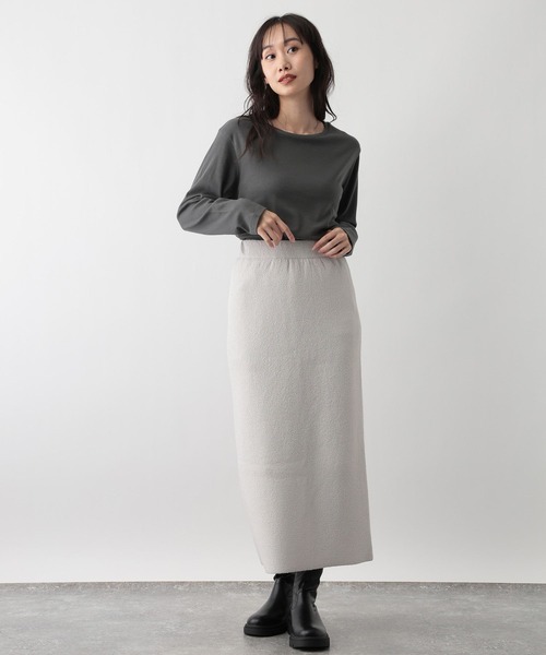 FOUND GOOD（ファウンドグッド）の「あったか綿クルーロンT（Tシャツ/カットソー・レディース・ホワイト系5/ブルー系2/グレー系/ブラック/ベージュ/グレー系8・M/L/S）」の16枚目の写真