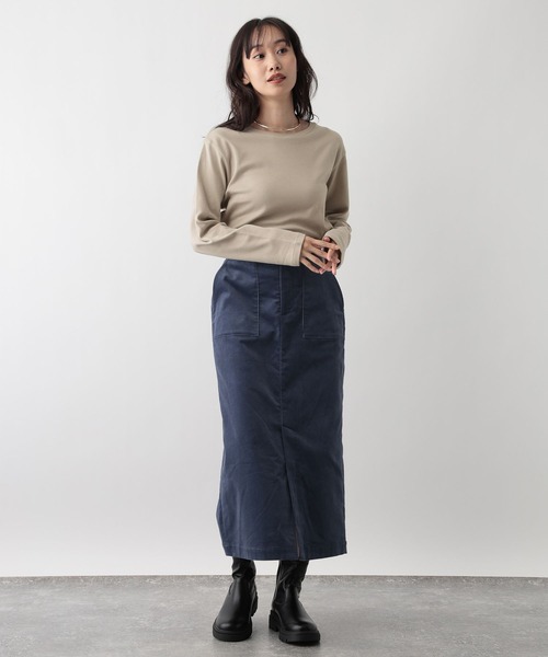 FOUND GOOD（ファウンドグッド）の「あったか綿クルーロンT（Tシャツ/カットソー・レディース・ホワイト系5/ブルー系2/グレー系/ブラック/ベージュ/グレー系8・M/L/S）」の20枚目の写真