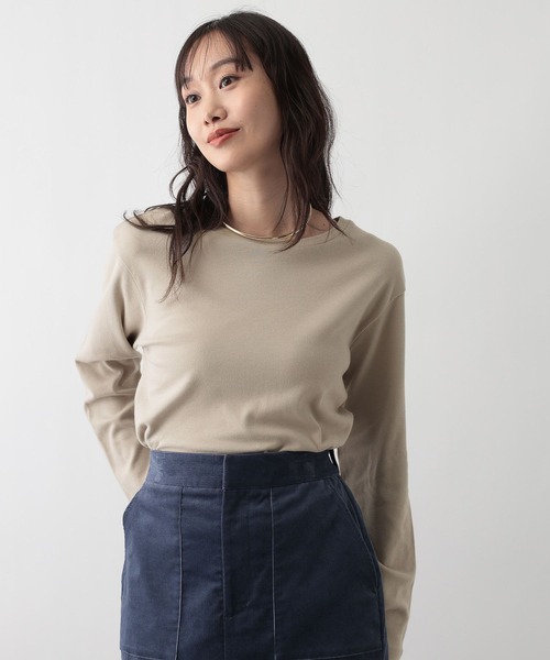 FOUND GOOD（ファウンドグッド）の「あったか綿クルーロンT（Tシャツ/カットソー・レディース・ホワイト系5/ブルー系2/グレー系/ブラック/ベージュ/グレー系8・M/L/S）」の22枚目の写真