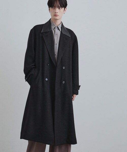 新品　タケオキクチ　ジェントルマン　ロング丈ウール　チェスターコート 　黒　L TAKEO KIKUCHI ロング チェスターコート 新品 タケオキクチ ジェントル