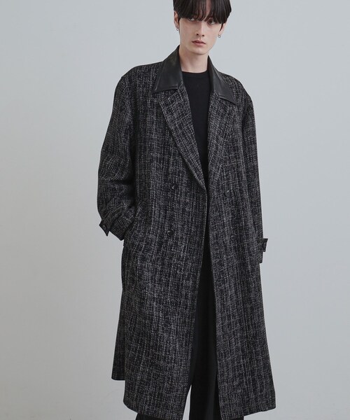 tk.TAKEO KIKUCHI（ティーケータケオキクチ）の「ツイードダブルオーバーコート（チェスターコート・メンズ・ブラック系6/ブラック・03/02/01）」の3枚目の写真