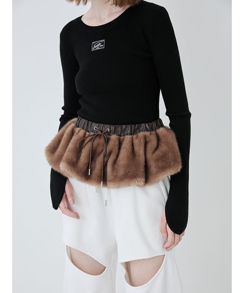 SORIN（ソリン　）の「Fake Mink Skirt Belt/フェイクミンクスカートベルト（スカート・レディース・ブラック/モカ・F）」の10枚目の写真