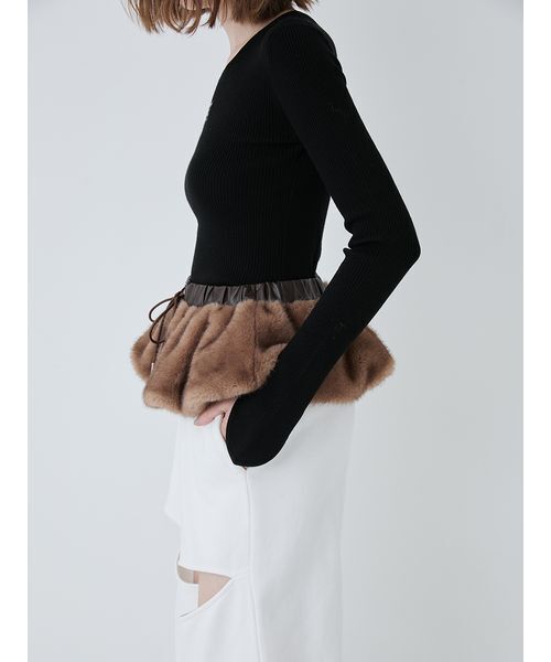 SORIN（ソリン　）の「Fake Mink Skirt Belt/フェイクミンクスカートベルト（スカート・レディース・ブラック/モカ・F）」の13枚目の写真