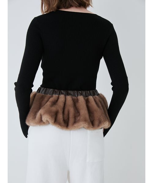 SORIN（ソリン　）の「Fake Mink Skirt Belt/フェイクミンクスカートベルト（スカート・レディース・ブラック/モカ・F）」の12枚目の写真
