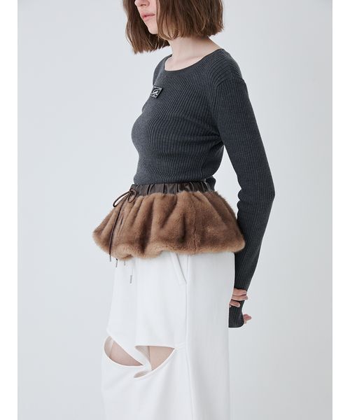 SORIN（ソリン　）の「Fake Mink Skirt Belt/フェイクミンクスカートベルト（スカート・レディース・ブラック/モカ・F）」の15枚目の写真
