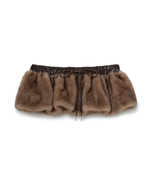SORIN（ソリン　）の「Fake Mink Skirt Belt/フェイクミンクスカートベルト（スカート・レディース・ブラック/モカ・F）」の9枚目の写真