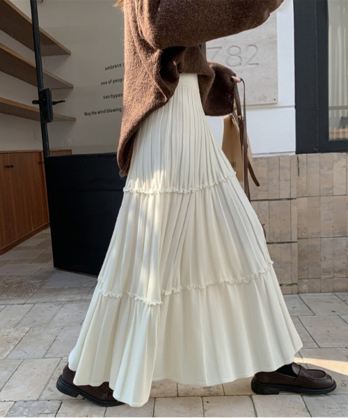 セール】切り替えフレアニットスカート（スカート）｜LAFFMO（ラフモ