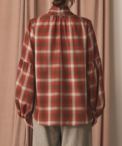 Gready Brilliant（グレディブリリアン）の「チェックボウパフブラウス（シャツ/ブラウス・レディース・ブラック×ホワイト/ブラウン系その他・38）」の13枚目の写真