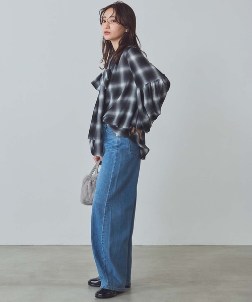 Gready Brilliant（グレディブリリアン）の「チェックボウパフブラウス（シャツ/ブラウス・レディース・ブラック×ホワイト/ブラウン系その他・38）」の16枚目の写真