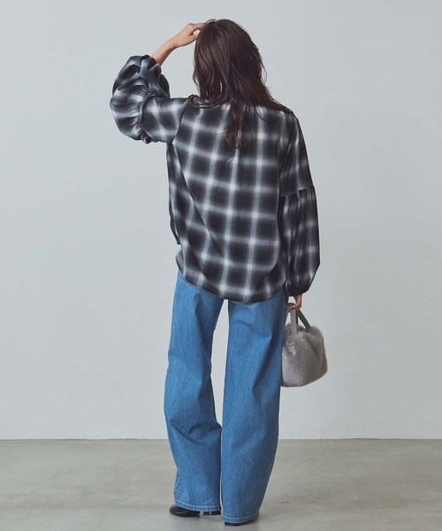 Gready Brilliant（グレディブリリアン）の「チェックボウパフブラウス（シャツ/ブラウス・レディース・ブラック×ホワイト/ブラウン系その他・38）」の19枚目の写真