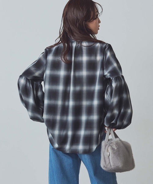 Gready Brilliant（グレディブリリアン）の「チェックボウパフブラウス（シャツ/ブラウス・レディース・ブラック×ホワイト/ブラウン系その他・38）」の20枚目の写真