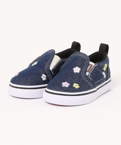VANS(バンズ)の「VANS ヴァンズ 12-165(H)SLIP ON スリッポン V98TDL DFLW DENIM/WHITE(スニーカー・キッズ・ブルー・15.5/15 /14.5/14/13.5/13/12.5/12/16.5/16)」の1枚目の写真