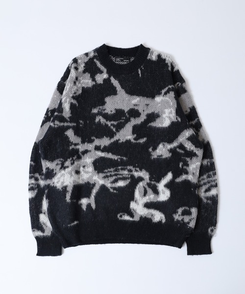 Naive magic（ナイーブマジック）の「NAIVE MAGIC WジャガードフラワーCNニット（ニット/セーター・メンズ・ブラック系1/パープル/ワイン/ブルー/グレー/ブラック系2・M/LL/L）」の16枚目の写真