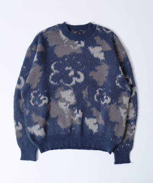 Naive magic（ナイーブマジック）の「NAIVE MAGIC WジャガードフラワーCNニット（ニット/セーター・メンズ・ブラック系1/パープル/ワイン/ブルー/グレー/ブラック系2・M/LL/L）」の18枚目の写真