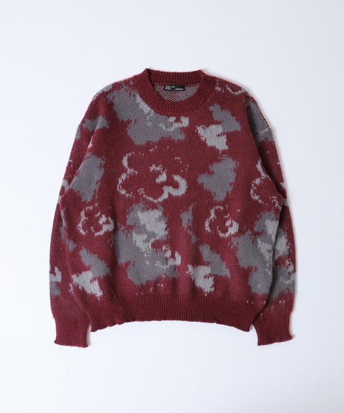 Naive magic（ナイーブマジック）の「NAIVE MAGIC WジャガードフラワーCNニット（ニット/セーター・メンズ・ブラック系1/パープル/ワイン/ブルー/グレー/ブラック系2・M/LL/L）」の20枚目の写真