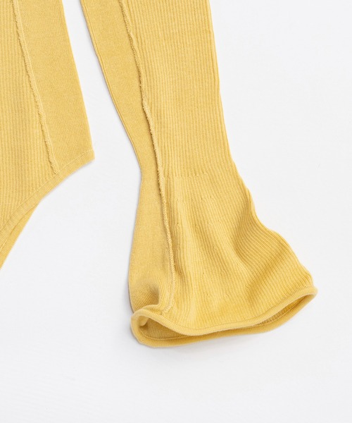 PRANK PROJECT（プランクプロジェクト）の「ウェーブヘムスリーブリブニット / Wave Hem Sleeve Rib Knit（ニット/セーター・レディース・チャコールグレー/ライトイエロー/ブラック・FREE）」の18枚目の写真