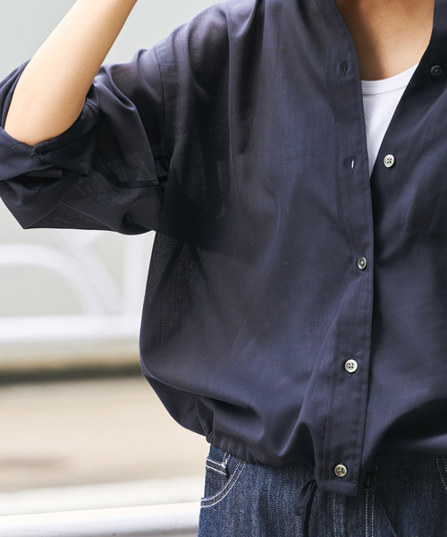 フレームワーク　Framework シアートロドロストレギュラーシャツ　ネイビー フレームワーク FRAMeWORK ≪予約≫シアートロドロスト