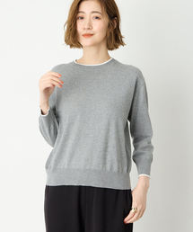 バイカラーニットプルオーバー【洗える】