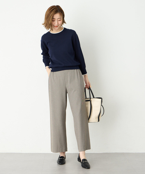 Petit Honfleur（プチオンフルール）の「バイカラーニットプルオーバー【洗える】（ニット/セーター・レディース・ネイビー/ピンク/グリーン/グレー・M/L）」の20枚目の写真