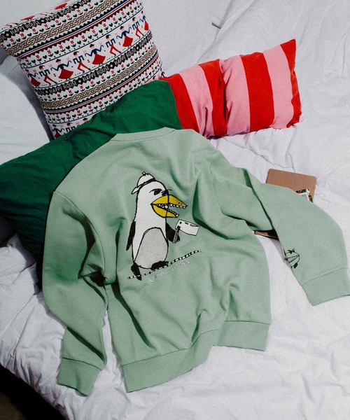 VANS（バンズ）の「RIROO PENGUIN スウェット / RIROO GFX CREW Gray Olive / VN000TRREMW1（スウェット・メンズ・セージグリーン・X-LARGE/SMALL/MEDIUM/LARGE/X-SMALL）」の7枚目の写真