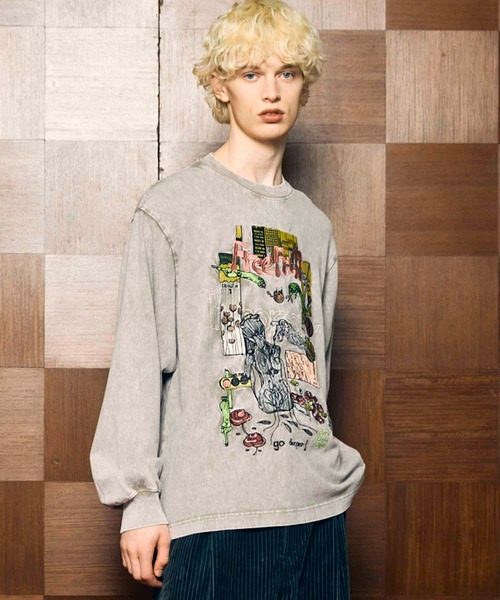 MAISON SPECIAL(メゾンスペシャル)の「《UNISEX》Artist Graphical Embroidery Prime-Over Crew Neck Long Sleeve T-Shirt/アーティストグラフィカルエンブロイダリープライムオーバークルーネックロングスリーブティーシャツ【MAISON SPECIAL/メゾンスペシャル】(Tシャツ/カットソー・メンズ・その他1/その他2/その他3/その他5/その他6/その他4・0/1/2)」の6枚目の写真
