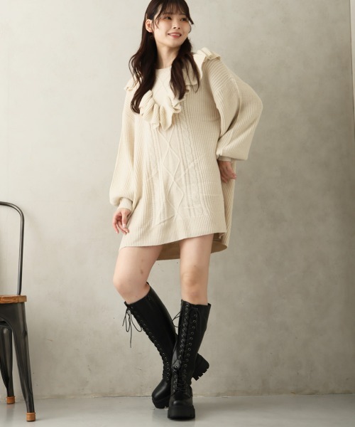 DEMETER(デメテル)の「厚底 プラットフォーム レースアップ ロングブーツ(ブーツ・レディース・ブラック・S/M/L/LL)」の22枚目の写真