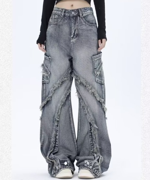 VIBGYOR(ヴィブジョー)の「ワイドシルエット デニムパンツ(BL)(デニムパンツ・メンズ・ブルー・LARGE/MEDIUM)」の1枚目の写真