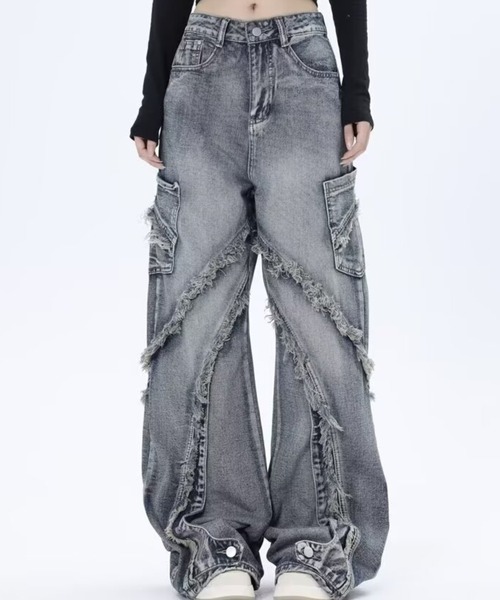VIBGYOR(ヴィブジョー)の「ワイドシルエット デニムパンツ(BL)(デニムパンツ・メンズ・ブルー・LARGE/MEDIUM)」の2枚目の写真