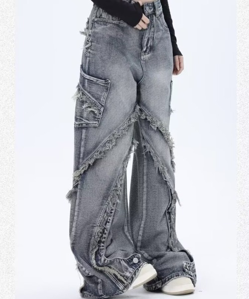 VIBGYOR(ヴィブジョー)の「ワイドシルエット デニムパンツ(BL)(デニムパンツ・メンズ・ブルー・LARGE/MEDIUM)」の3枚目の写真