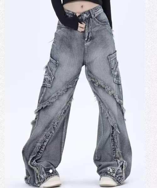 VIBGYOR(ヴィブジョー)の「ワイドシルエット デニムパンツ(BL)(デニムパンツ・メンズ・ブルー・LARGE/MEDIUM)」の4枚目の写真