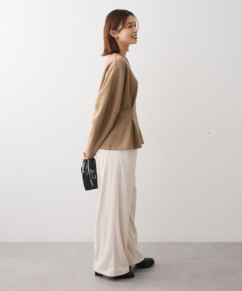 Sugar spoon（シュガースプーン）の「・SUGAR SPOON フォルムスリーブプルオーバー（Tシャツ/カットソー・レディース・チャコールグレー/ブラック/ベージュ/ボルドー・FREE）」の6枚目の写真