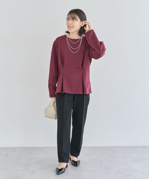 Sugar spoon（シュガースプーン）の「・SUGAR SPOON フォルムスリーブプルオーバー（Tシャツ/カットソー・レディース・チャコールグレー/ブラック/ベージュ/ボルドー・FREE）」の18枚目の写真