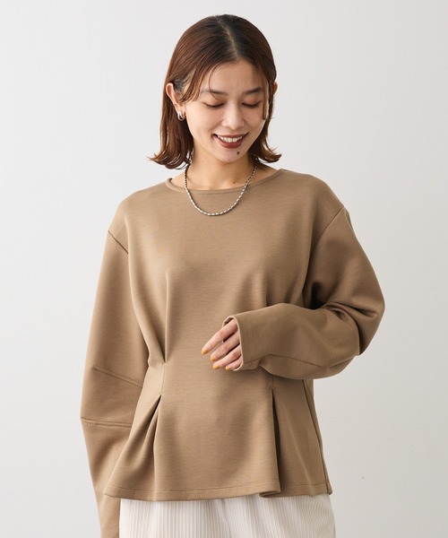 Sugar spoon（シュガースプーン）の「・SUGAR SPOON フォルムスリーブプルオーバー（Tシャツ/カットソー・レディース・チャコールグレー/ブラック/ベージュ/ボルドー・FREE）」の3枚目の写真