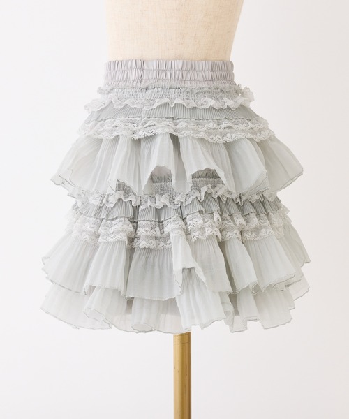 one after another NICE CLAUP（ワンアフターアナザーナイスクラップ）の「フリルティアードミニスカート（スカート・レディース・ホワイト/ブラック/グレー・FREE）」の8枚目の写真