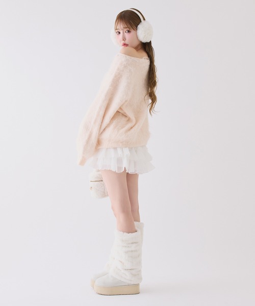 one after another NICE CLAUP（ワンアフターアナザーナイスクラップ）の「フリルティアードミニスカート（スカート・レディース・ホワイト/ブラック/グレー・FREE）」の13枚目の写真