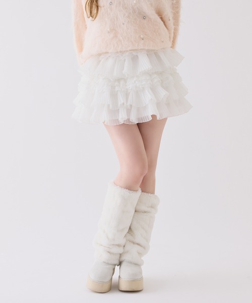 one after another NICE CLAUP（ワンアフターアナザーナイスクラップ）の「フリルティアードミニスカート（スカート・レディース・ホワイト/ブラック/グレー・FREE）」の16枚目の写真